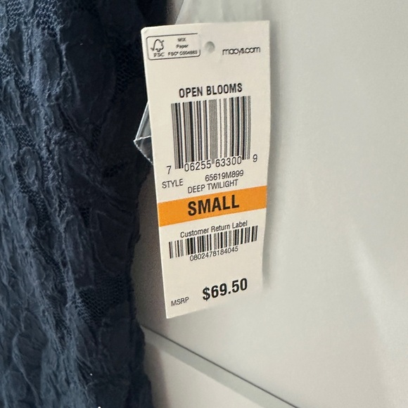 INC International Concepts Navy Blue Lace top Size Small - Picture 2 of 4